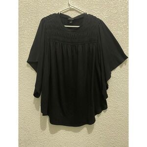 Torrid Black Smocked‎ Dolman Sleeve Blouse Top Plus Size